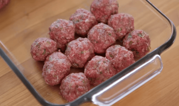 Wagyu meatballs in a dish