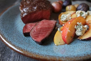 Ribeye with Peach & Gorgonzola Salad