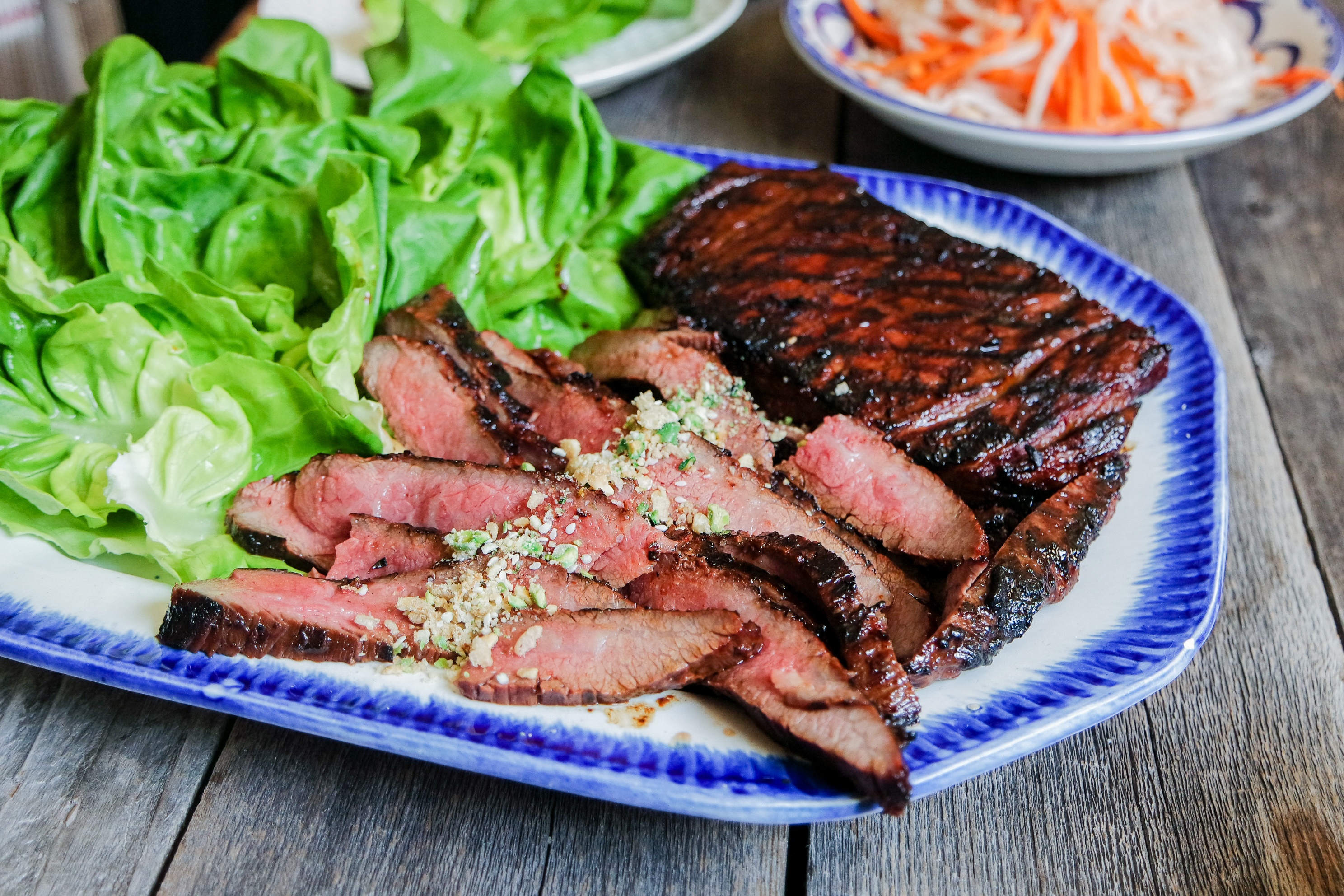 Korean Ssam with Marinated Flank Steak Recipe